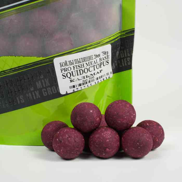 Бойлы пылящие MINENKO (Кальмар / Осьминог) PRO FISH MEAL SQUIDOCTOPUS 20мм (Zip-lock)