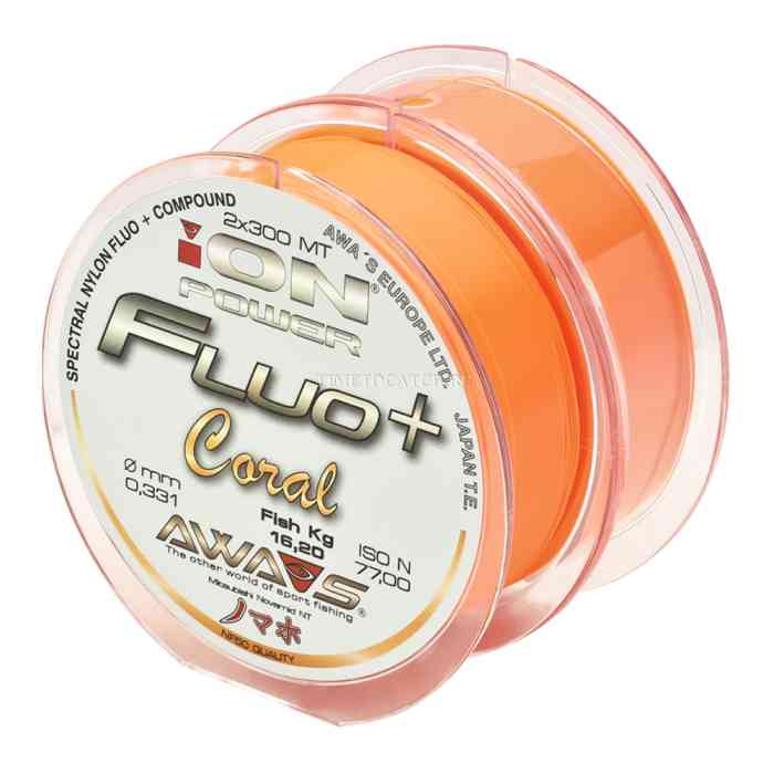 Леска карповая AwaShima ION POWER FLUO+ CORAL 0.286мм