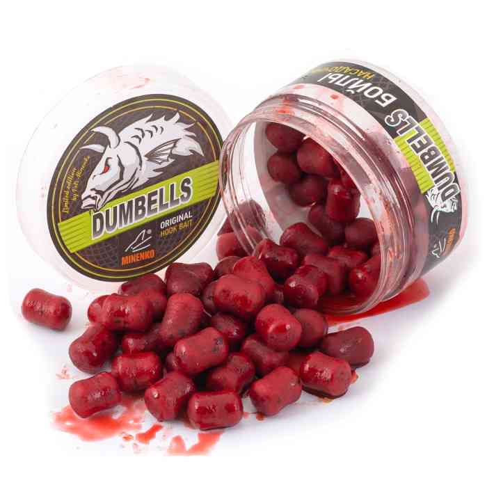 Насадочные DUMBELLS бойлы MINENKO STRAWBERRY 14x20мм (в дипе)